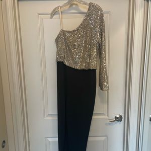 Sequin Adrianna Papell One Shoulder JumpSuit